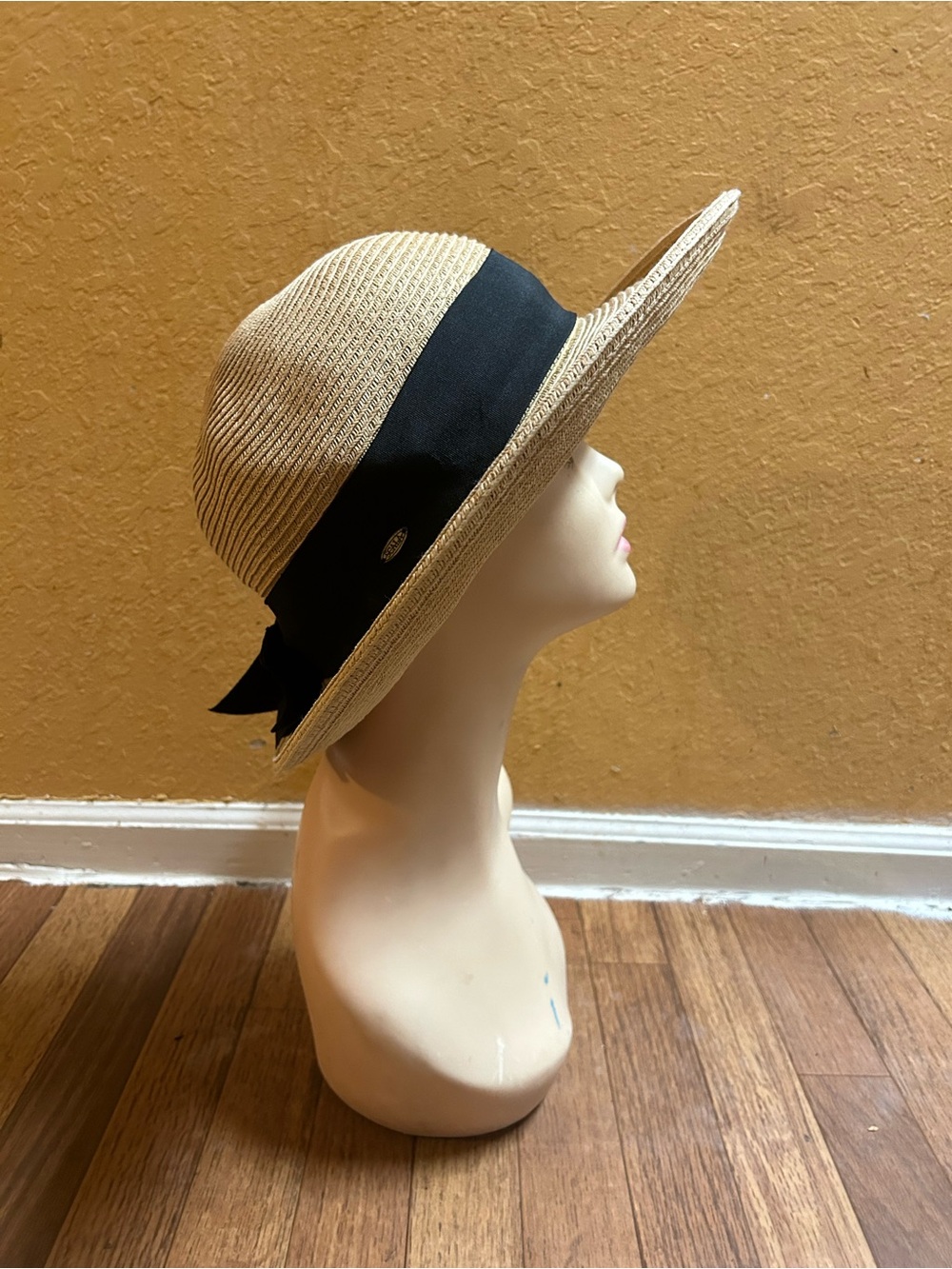 Scala Wide Brim Straw Sun Hat - Beige - Picture 4 of 4